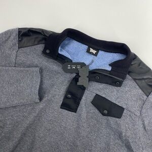 PXG Parsons Xtreme Golf Pullover Mens Large Gray Quilted‎ Jersey 1/4 Zip NEW